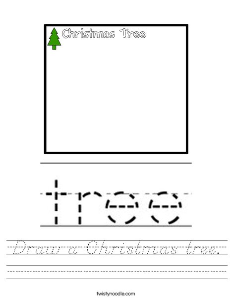 Draw a Christmas Tree Worksheet
