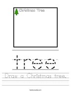 Draw a Christmas tree Handwriting Sheet