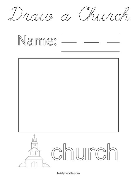 Draw a Church Coloring Page