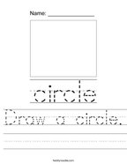 Draw a circle Handwriting Sheet