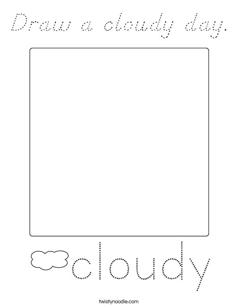 Draw a cloudy day. Coloring Page