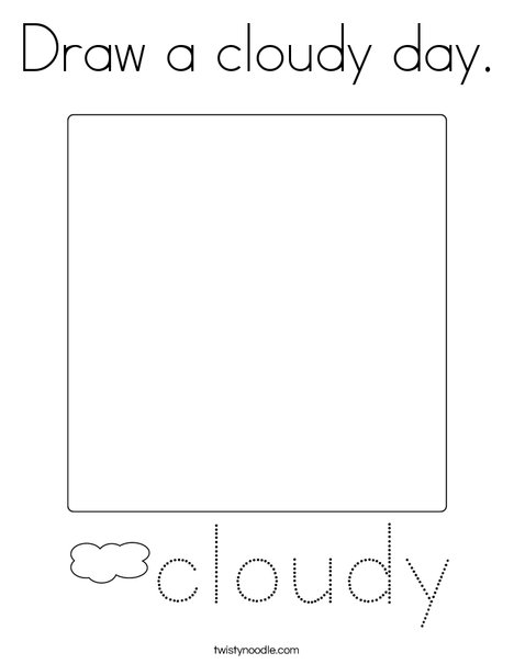 Draw a cloudy day. Coloring Page