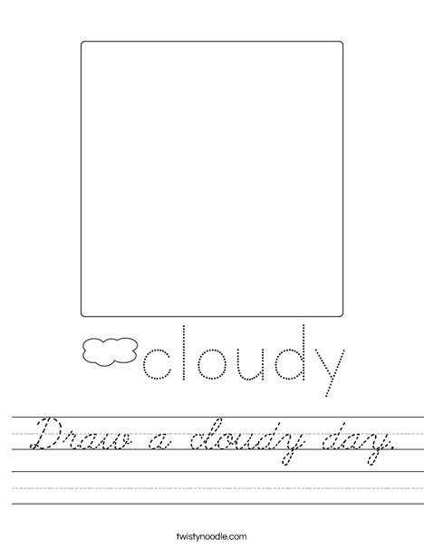 Draw a cloudy day. Worksheet
