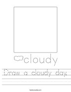 Draw a cloudy day Handwriting Sheet
