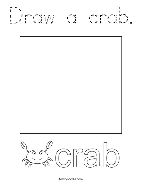 Draw a crab. Coloring Page