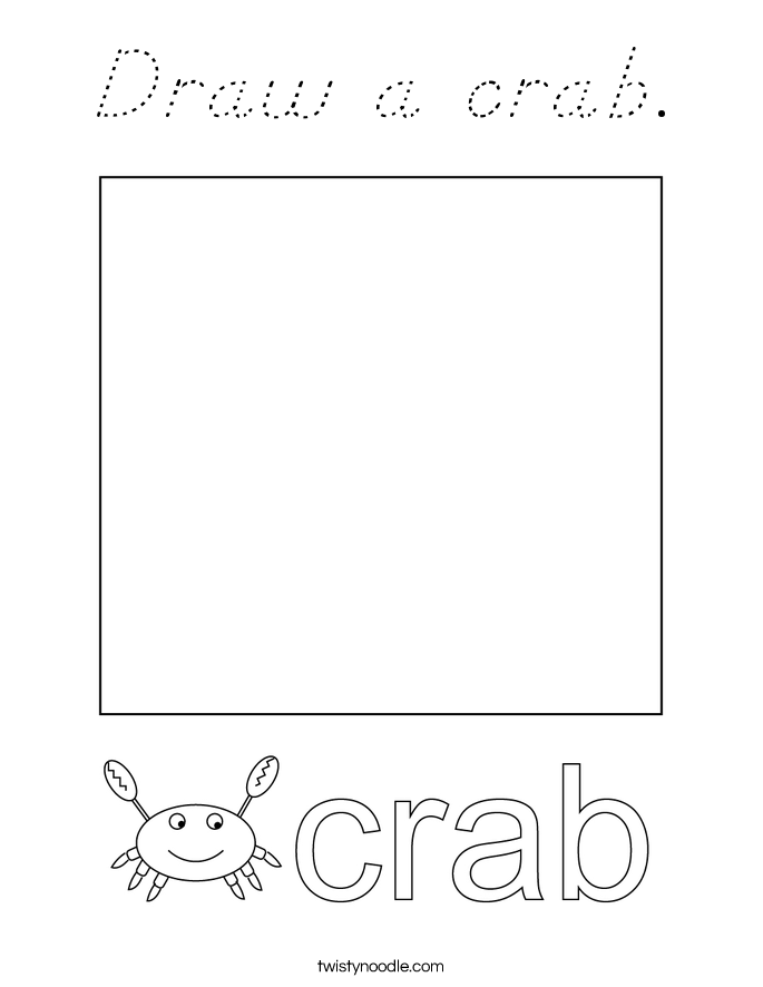 Draw a crab. Coloring Page