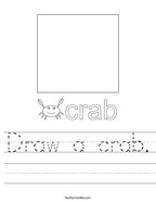 Draw a crab Handwriting Sheet