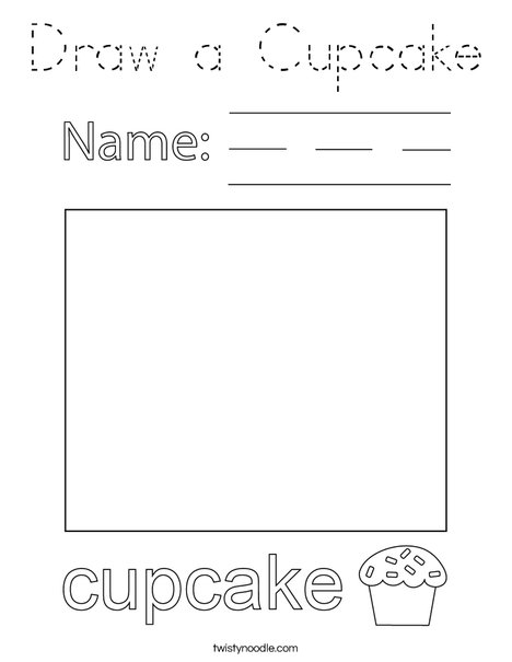 Draw a Cupcake Coloring Page