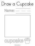 Draw a Cupcake Coloring Page
