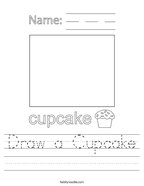 Draw a Cupcake Handwriting Sheet
