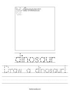 Draw a dinosaur Handwriting Sheet