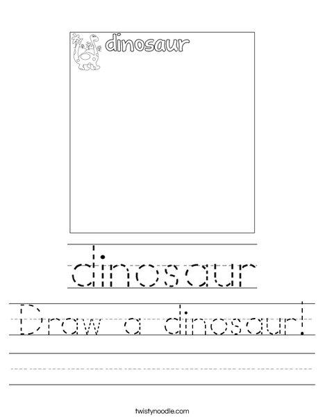 draw a dinosaur worksheet twisty noodle
