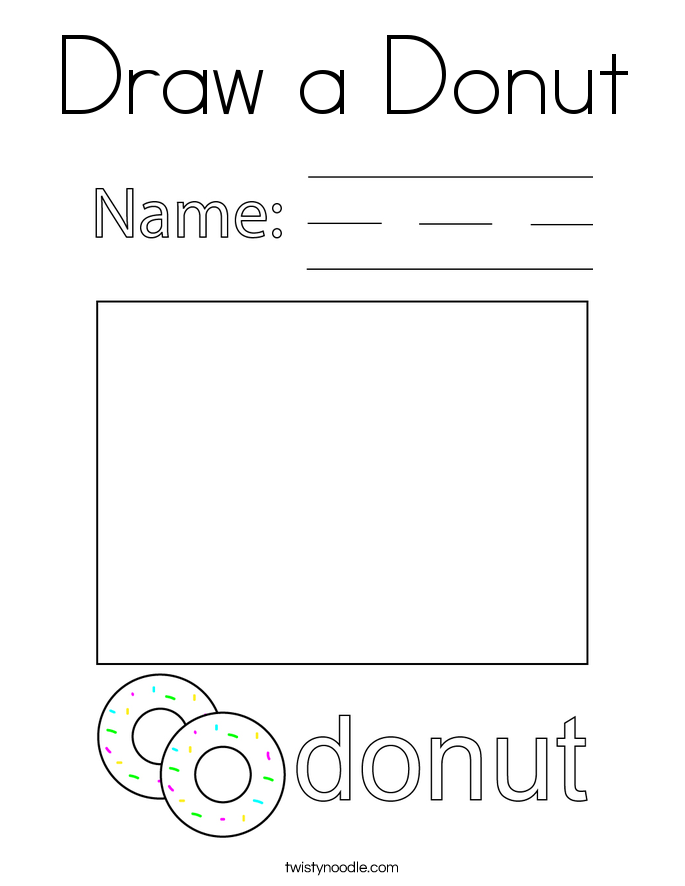 Draw a Donut Coloring Page