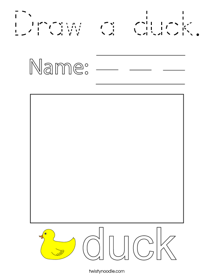Draw a duck. Coloring Page