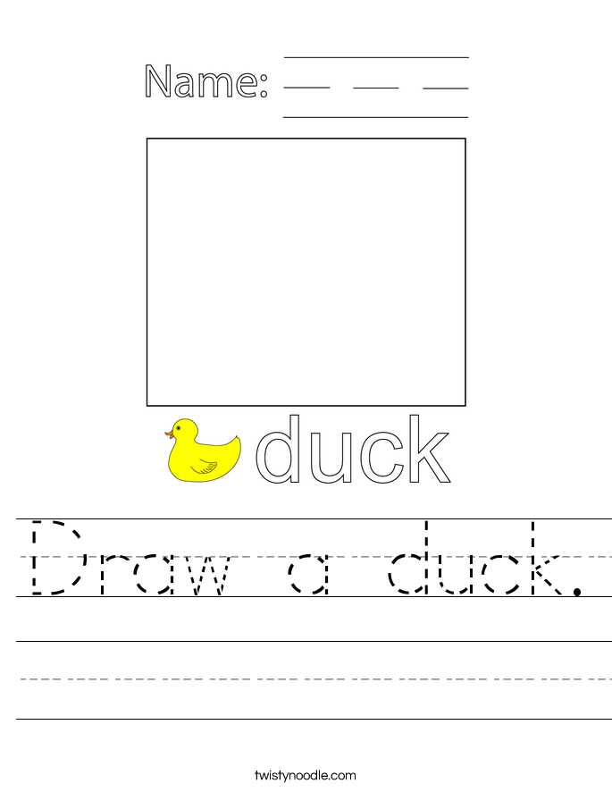 Draw a duck. Worksheet