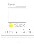 Draw a duck. Worksheet