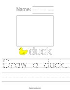 Draw a duck Handwriting Sheet