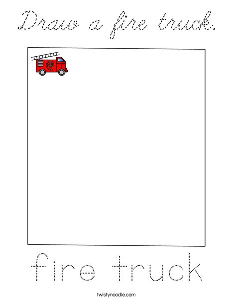Draw a fire truck. Coloring Page