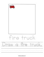 Draw a fire truck Handwriting Sheet