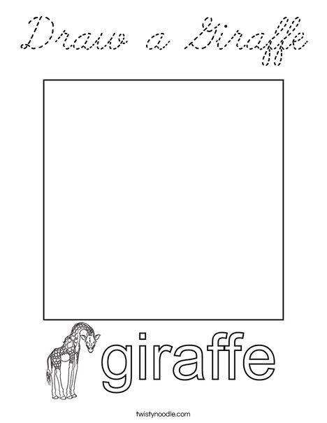 Draw a Giraffe. Coloring Page