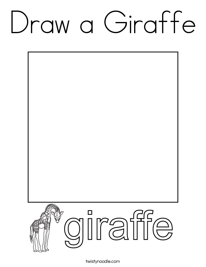 Draw a Giraffe Coloring Page