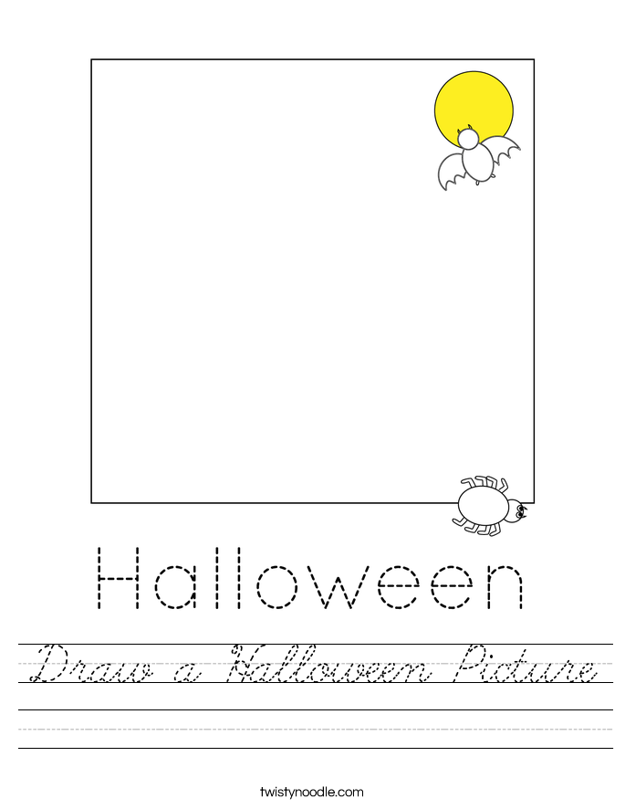 Draw a Halloween Picture Worksheet