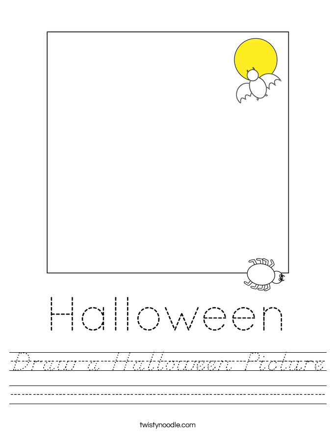 Draw a Halloween Picture Worksheet