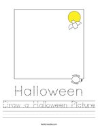Draw a Halloween Picture Handwriting Sheet