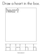 Draw a heart in the box Coloring Page