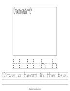 Draw a heart in the box Handwriting Sheet