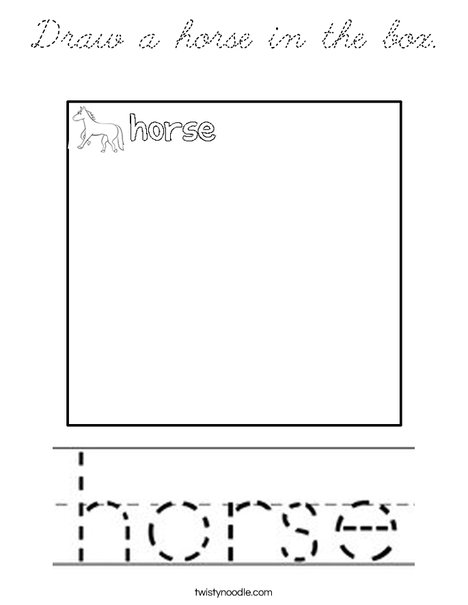 Draw a horse in the box. Coloring Page