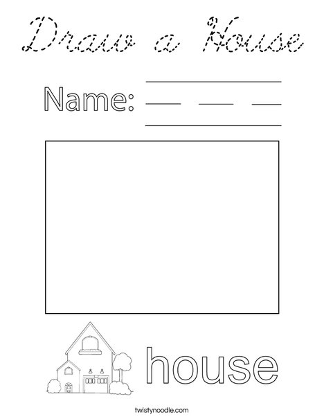 Draw a House Coloring Page