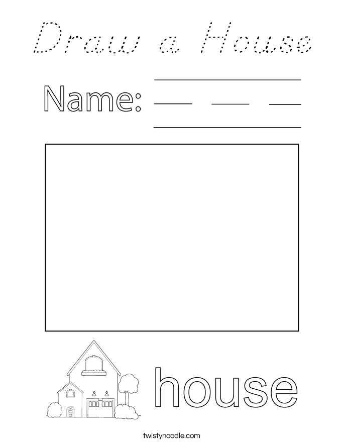 Draw a House Coloring Page