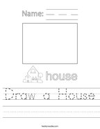 Draw a House Handwriting Sheet