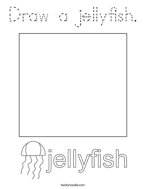 Draw a Jellyfish. Coloring Page