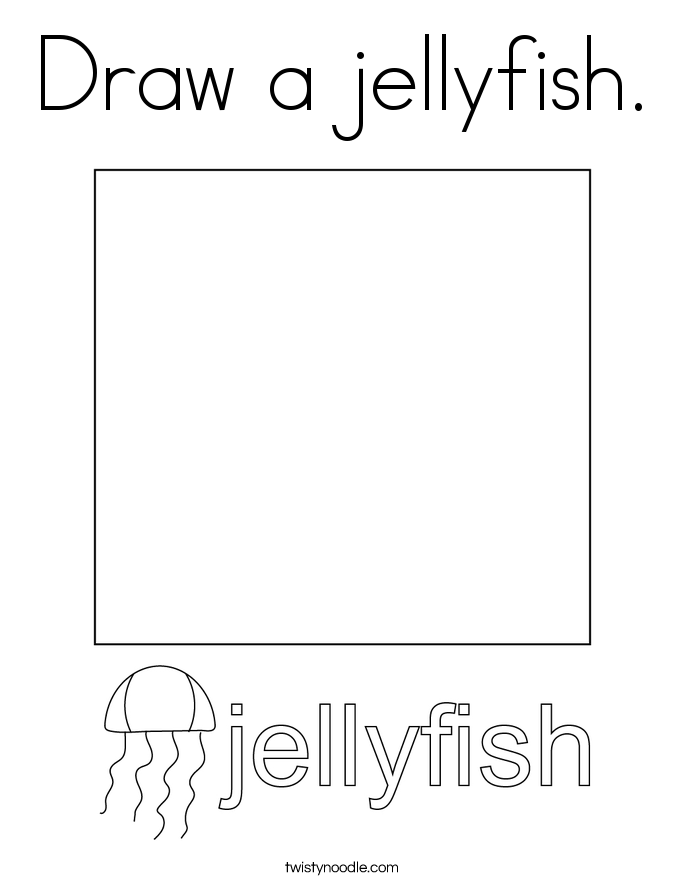 Draw a jellyfish. Coloring Page