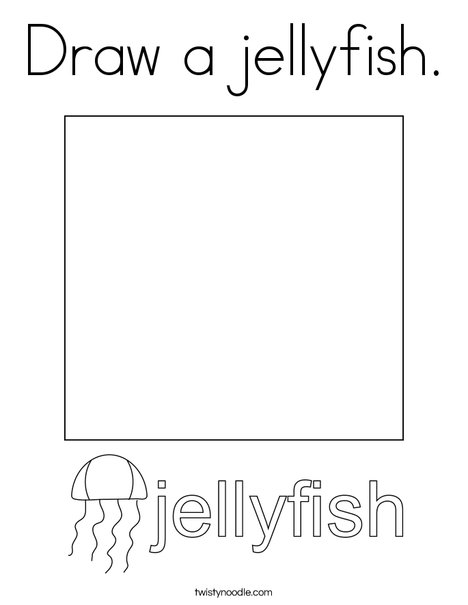 Draw a Jellyfish. Coloring Page