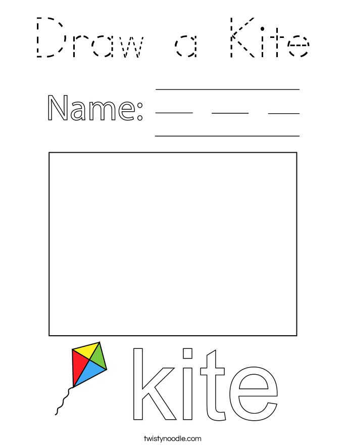 Draw a Kite Coloring Page