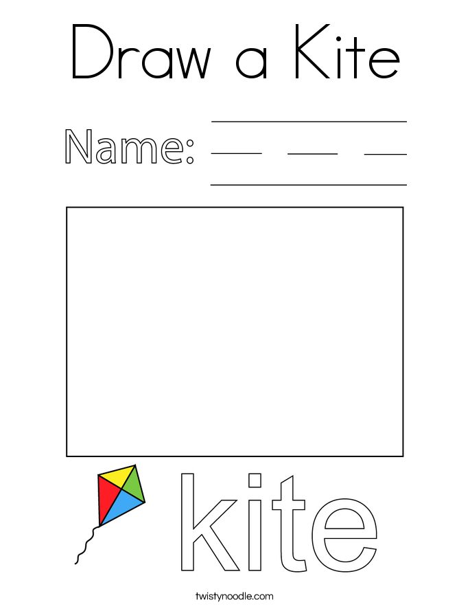 Draw a Kite Coloring Page