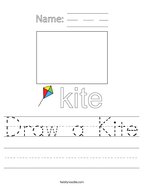 Draw a Kite Handwriting Sheet