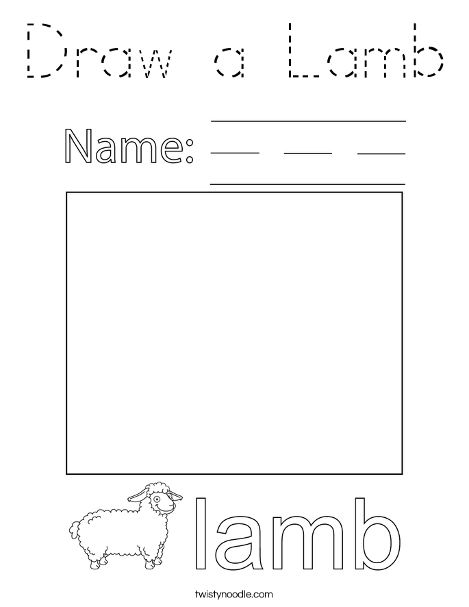 Draw a Lamb Coloring Page