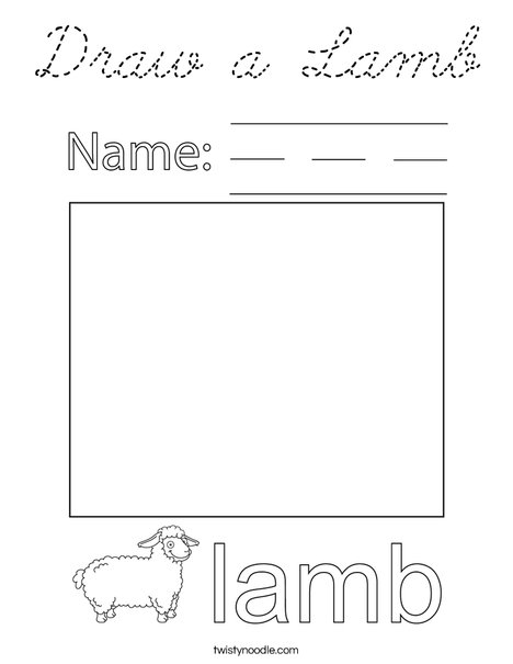 Draw a Lamb Coloring Page