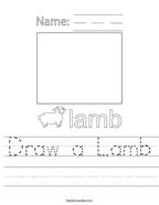 Draw a Lamb Handwriting Sheet