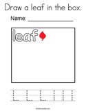 Draw a leaf in the box Coloring Page