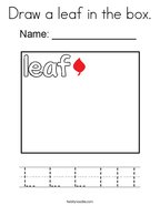 Draw a leaf in the box Coloring Page