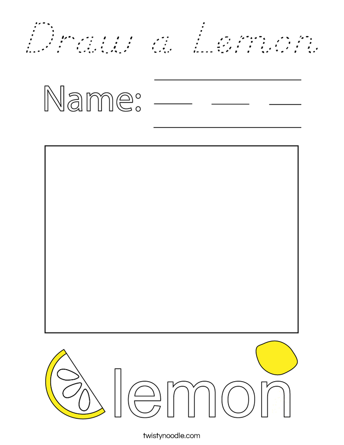 Draw a Lemon Coloring Page