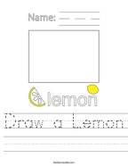 Draw a Lemon Handwriting Sheet