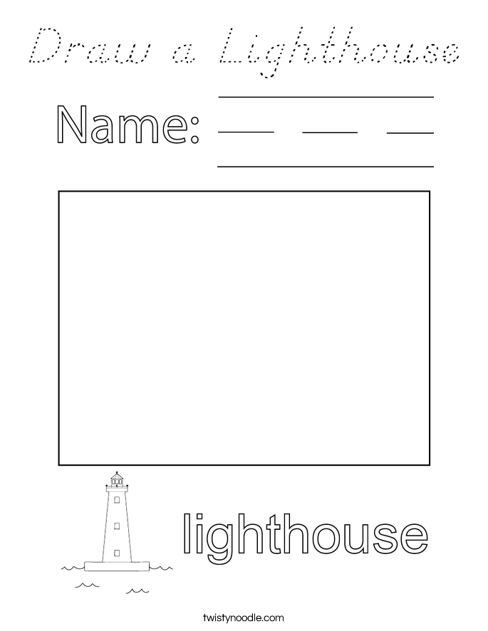 Draw a Lighthouse Coloring Page
