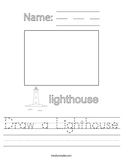 Draw a Lighthouse Worksheet Twisty Noodle Draw a Lighthouse Worksheet Twisty Noodle