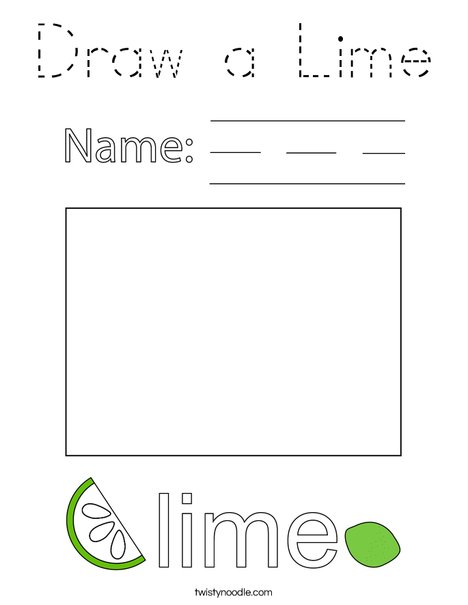 Draw a Lime Coloring Page
